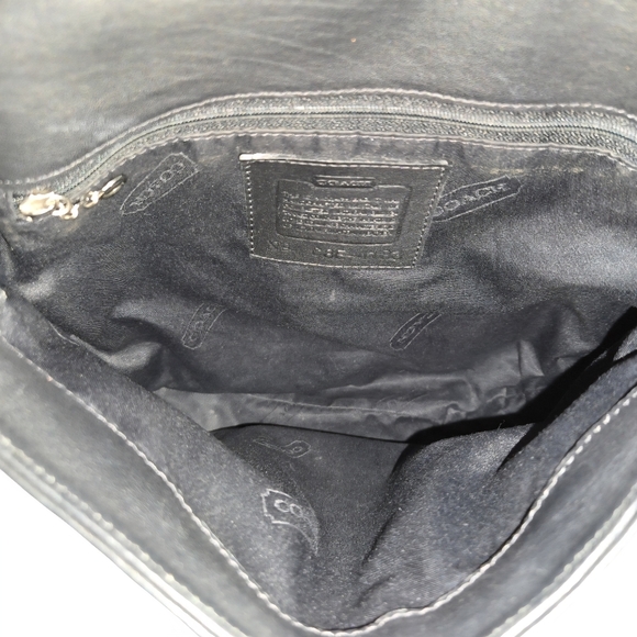 Coach (Vintage 1990s) Lexington Flap Bag 4183 Italy Black Leather - Picture 12 of 15